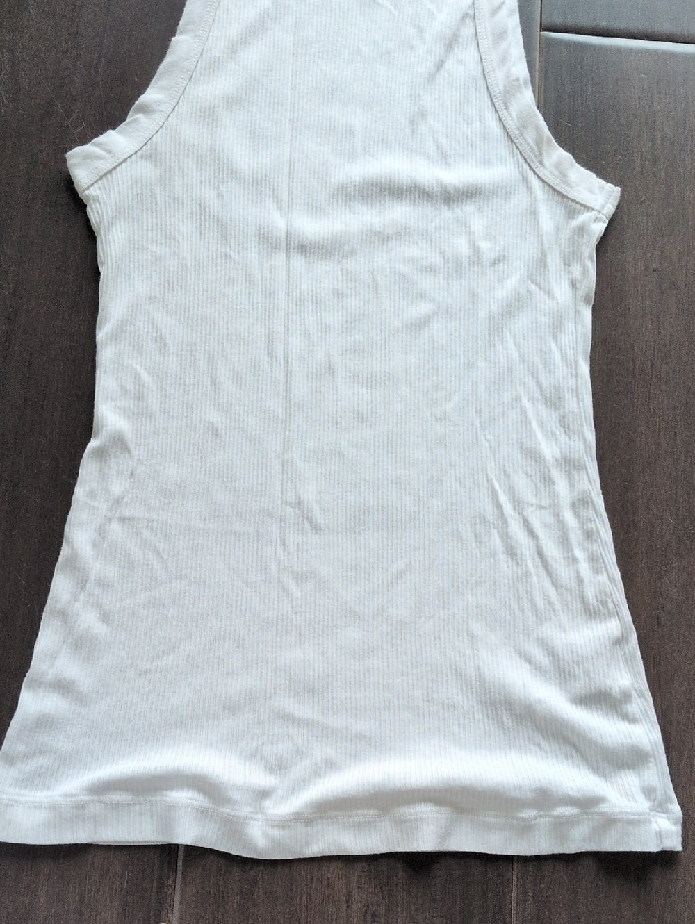James Perse Ribbed Sheer White Tank Top - Picture 6 of 7